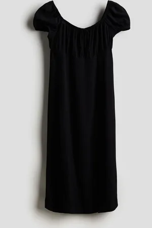 H&M Vestido midi con mangas abombadas