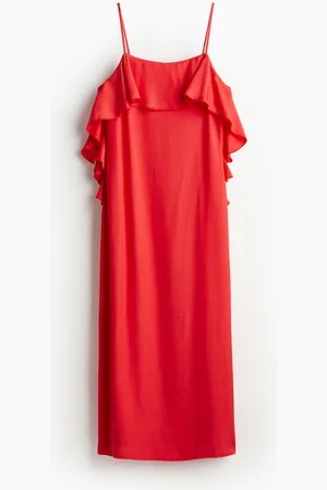 H&M Vestido slip con olanes
