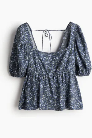 H&M Blusa con peplum y detalle de lazo