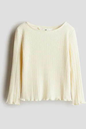H&M Top acanalado con detalle overlock