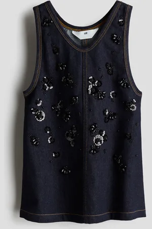 H&M Vestido de denim con aplicaciones