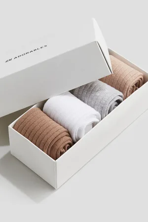 H&M 4-pack Calcetines en tejido acanalado