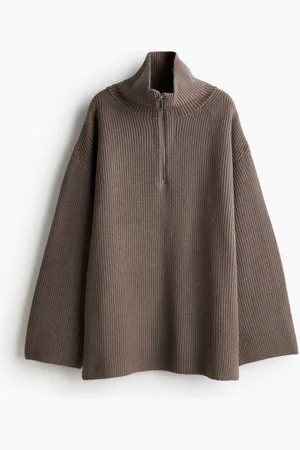 H&M Suéter acanalado con zíper