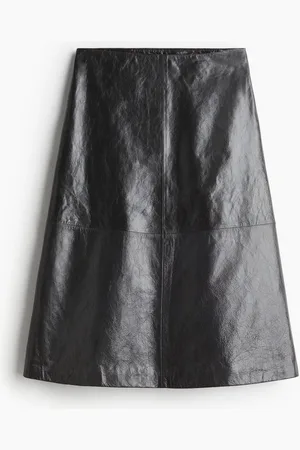 H&M Falda de piel línea A