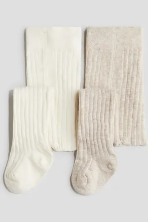 H&M 2-pack Mallas en tejido acanalado