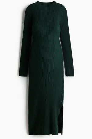 H&M MAMA Vestido de cuello alto tejido acanalado
