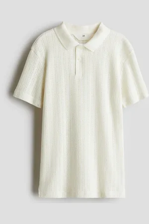 H&M Playera polo en tejido pointelle