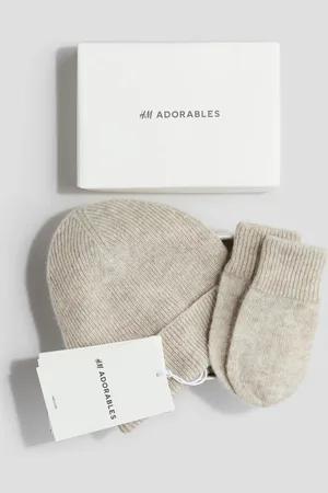 H&M Set con gorro y guantes de cachemir
