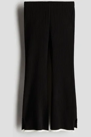 H&M Pantalón acampanado en tejido acanalado