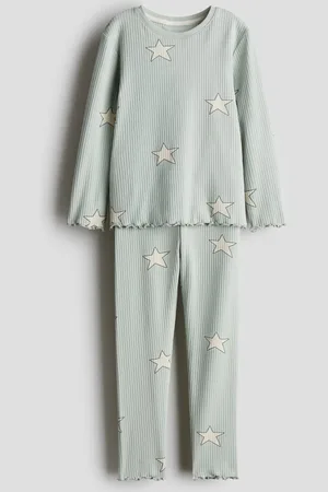H&M Pijama de algodón acanalado