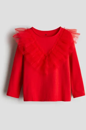 H&M Top de algodón con olán