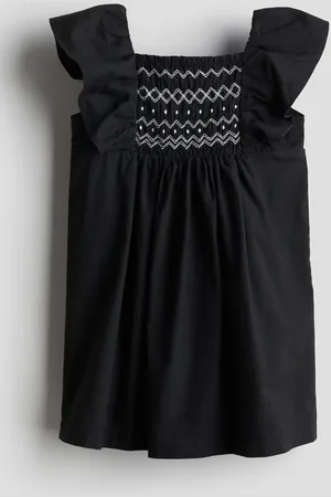 H&M Vestido de algodón con punto smock