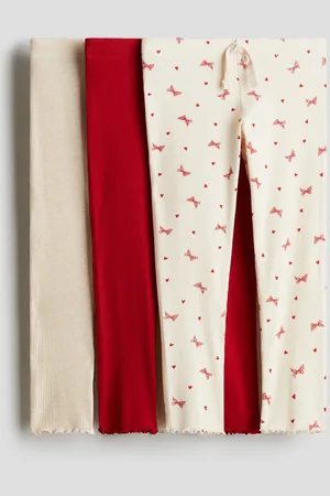 H&M 3-pack Leggings acanalados de algodón