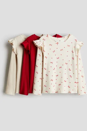 H&M 3-pack de tops con olán
