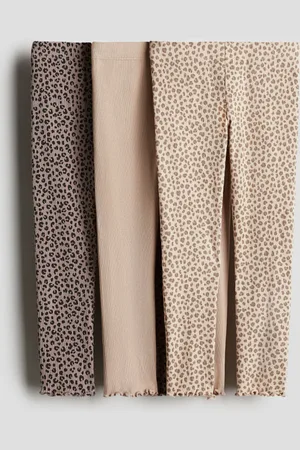 H&M 3-pack Leggings acanalados de algodón