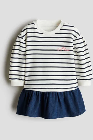 H&M Vestido en french terry con falda de denim
