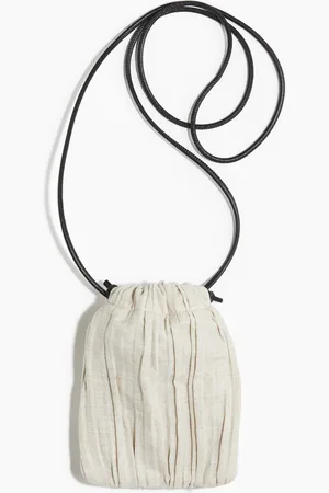 H&M Linen-blend drawstring phone bag