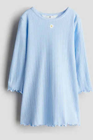 H&M Vestido de manga larga en punto