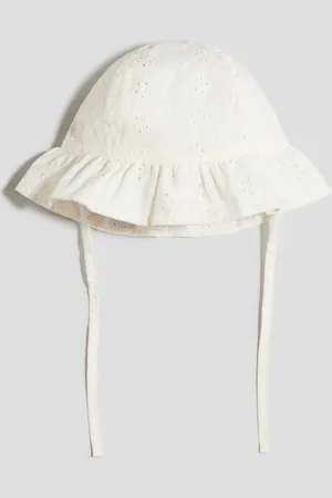 H&M Sombrero para el sol en bordado inglés de algodón