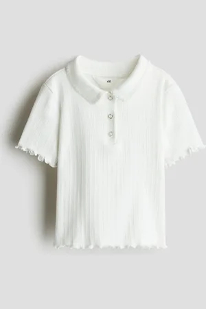 H&M Top en punto pointelle acanalado