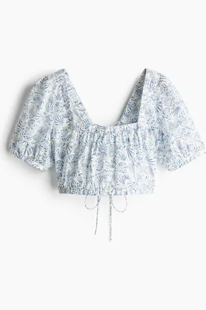 H&M Blusa de algodón con lazos
