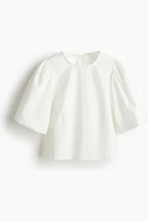 H&M Blusa con mangas abombadas