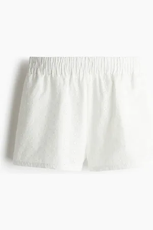H&M Shorts de talle alto con bordado inglés