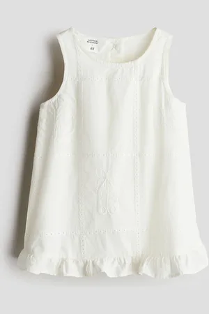 H&M Vestido de algodón con diseño bordado