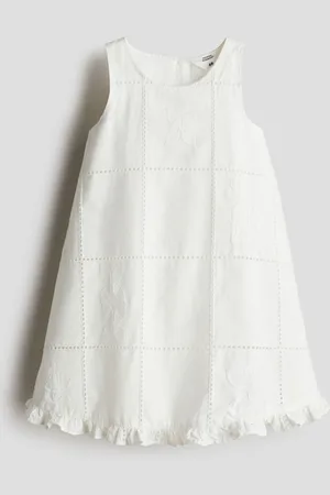 H&M Vestido en popelina de algodón con bordado