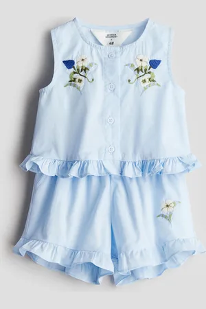 H&M Conjunto 2 piezas en popelina con diseño bordado