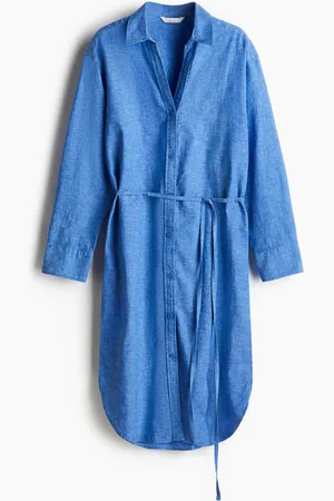 H&M Vestido camisa en mezcla de lino
