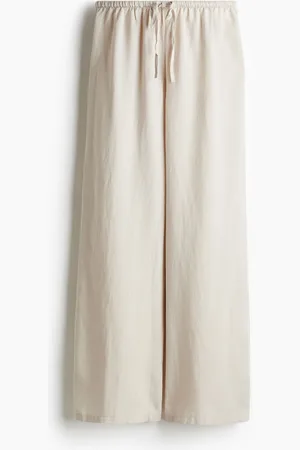 H&M Pantalón en mezcla de lino con cordón de ajuste