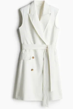 H&M Vestido blazer en mezcla de lino