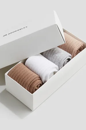 H&M 4-pack Calcetines en tejido acanalado