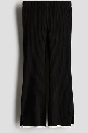 H&M Pantalón acampanado en tejido acanalado