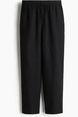 H&M Pantalón en mezcla de lino con cordón de ajuste