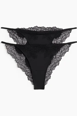 H&M 2-pack microfibre and lace tanga briefs