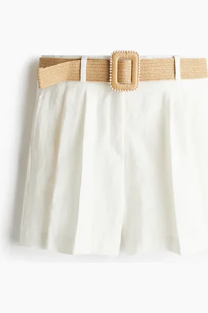 H&M Shorts con cinturón en sarga