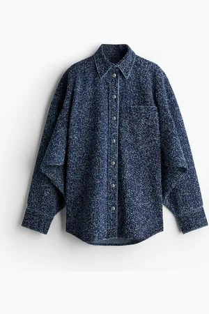 H&M Chamarra oversized en denim de bouclé