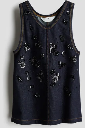H&M Vestido de denim con aplicaciones