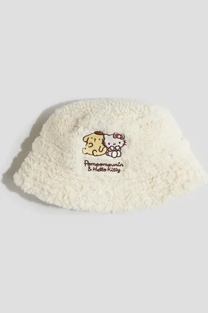 H&M Gorro pescador en tejido peluche con bordado