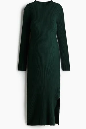 H&M MAMA Vestido de cuello alto tejido acanalado