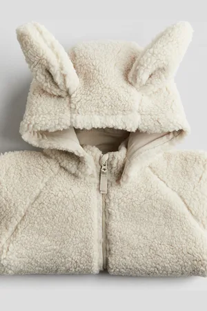 H&M Chamarra en tejido peluche con gorro