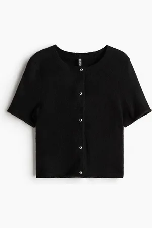 H&M Cárdigan de manga corta en tejido fino