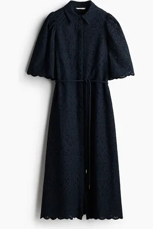 H&M Vestido camisa en bordado inglés
