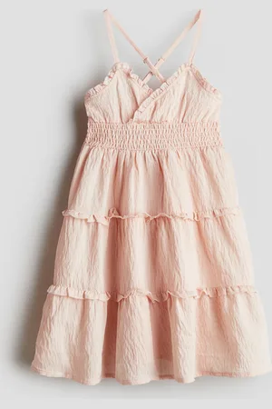 H&M Vestido en punto smock con olanes