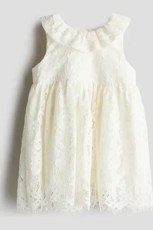 H&M Vestido de encaje con cuello de olán