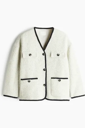 H&M Saco de cuello en V en bouclé