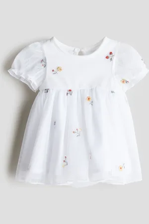 H&M Vestido de tul con pañalero y bordado