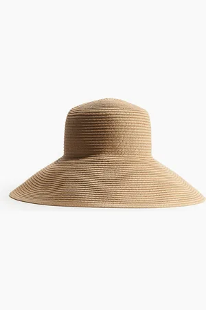 H&M Sombrero de paja con ala inclinada